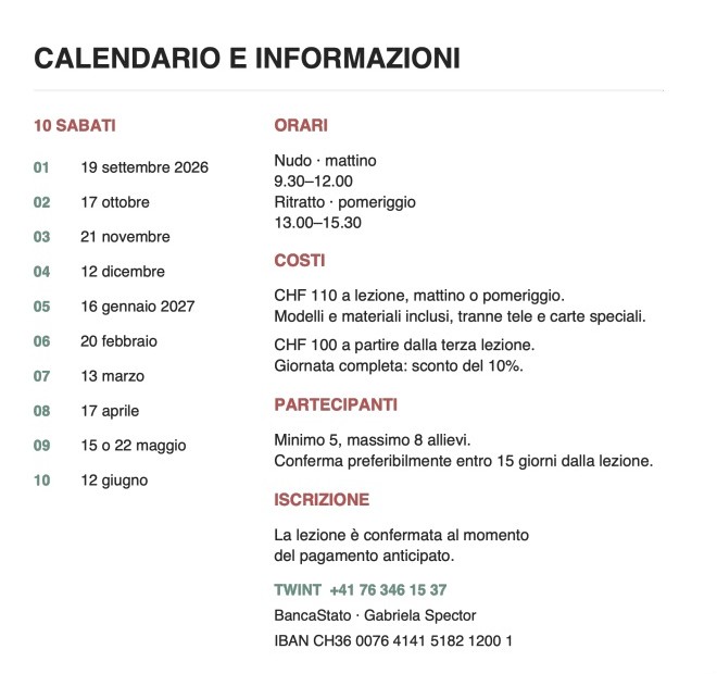 calendario delle corsi