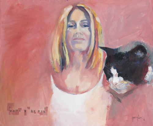 Dipinto: Ritratto con gatto